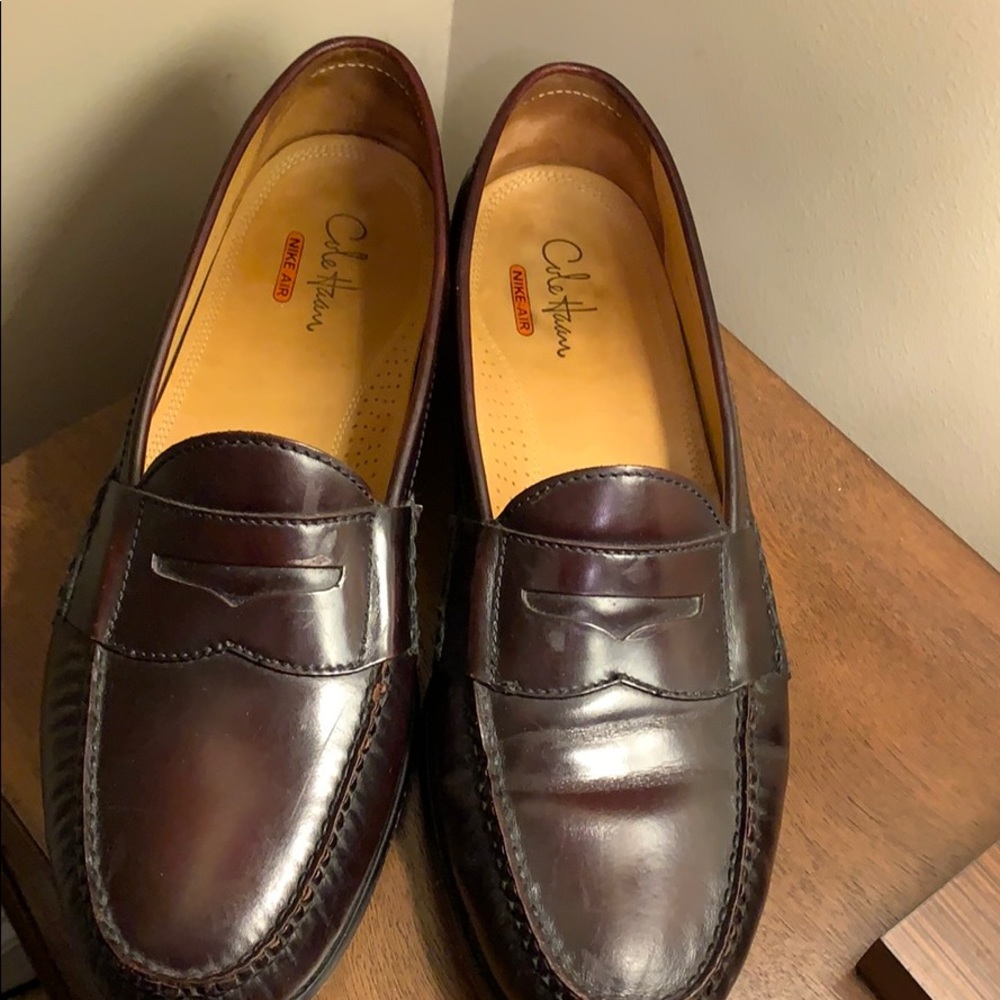 Cole Haan Nike Air Burgundy Penny Loafers